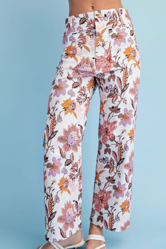 FLORAL PANT 1774 in MAUVE