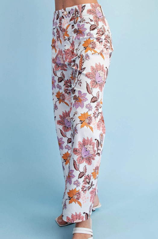 FLORAL PANT 1774 in MAUVE