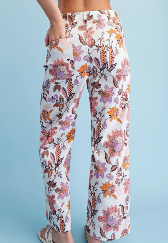 FLORAL PANT 1774 in MAUVE