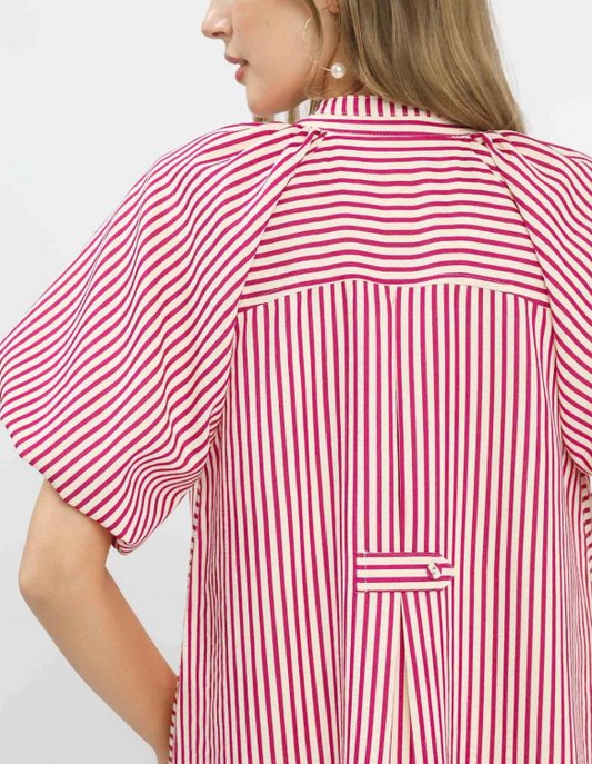 RED STRIPED DRESS 6106