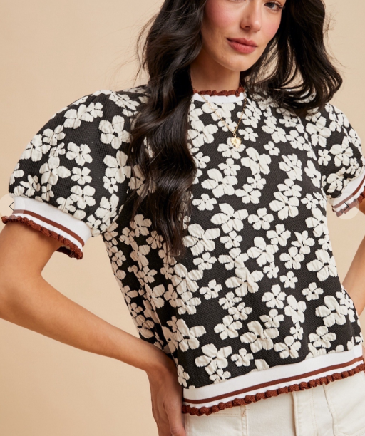 FLOWER PUFF TOP 3314