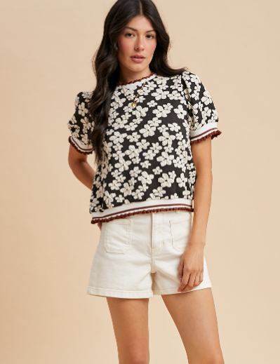 FLOWER PUFF TOP 3314