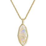 long drop necklace with stone pendant