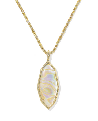 long drop necklace with stone pendant