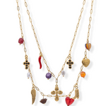 Gold chain with charms