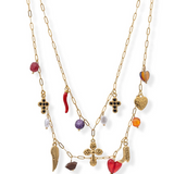 Gold chain with charms
