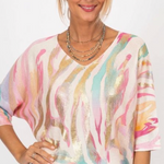 Zebra sweater with gold foil
