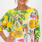 BRIGHT lemon and city swetaer with short sleeves.