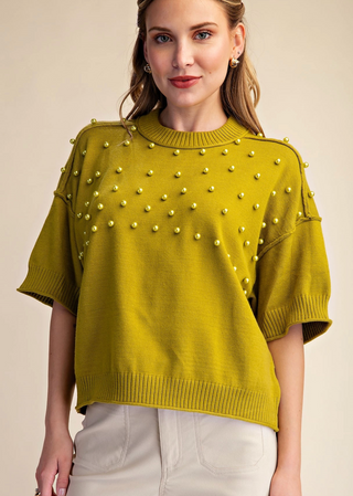 RAMONA OLIVE SWEATER TOP 8349