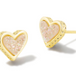 KENDRA SCOTT ARI HEART STUD EARRINGS ~ Gold