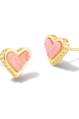 Kendra Scott Ari Heart Gold Stud Earrings