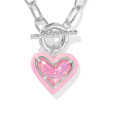 KENDRA SCOTT ARI ENAMEL HEART EARRINGS / NECKLACE