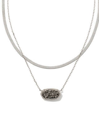KENDRA SCOTT ELISA NECKLACE MULTI SILVER PLAT DRUSY
