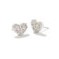 KENDRA SCOTT ARI PAVE CRYSTAL HEART EARRINGS / NECKLACE