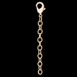 Gold chain with clasp on a black background