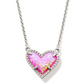 KENDRA SCOTT ARI HEART SHORT PENDANT ~ RHODIUM
