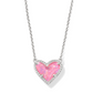 KENDRA SCOTT ARI HEART SHORT PENDANT ~ RHODIUM