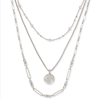 KENDRA SCOTT MEDALLION COIN TRIPLE STRAND ~ Silver