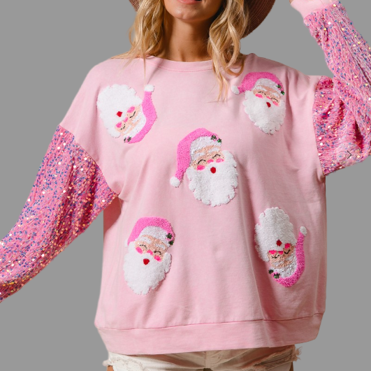 SANTA TOP in PINK 1508