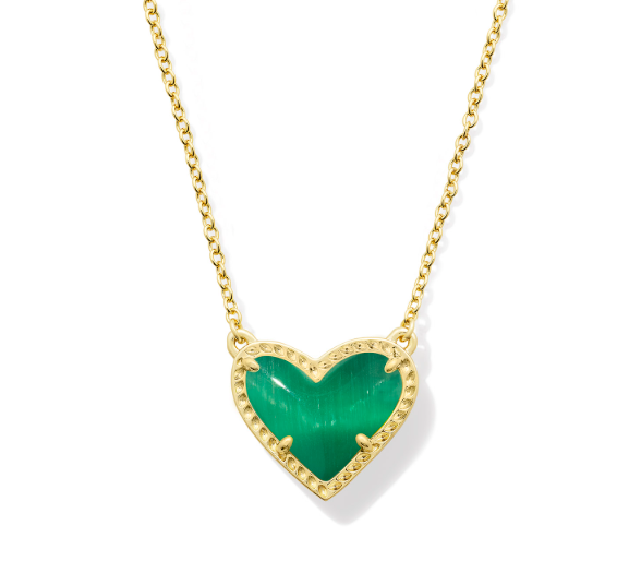 KENDRA SCOTT ARI HEART SHORT PENDANT ~ Gold NECKLACES