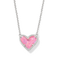 KENDRA SCOTT ARI HEART SHORT PENDANT ~ RHODIUM