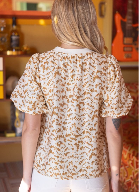 TT Ribbed Animal Print Top 36451