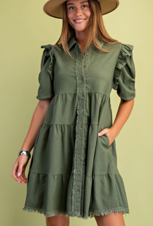 KAIA DRESS 1448 OLIVE