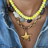 BRACHA STAR SHINE NECKLACE, ALL GOLD/SILVER