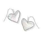 Heart-shaped earrings with a white background