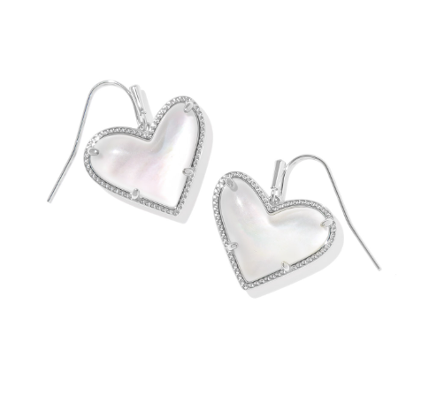 Heart-shaped earrings with a white background