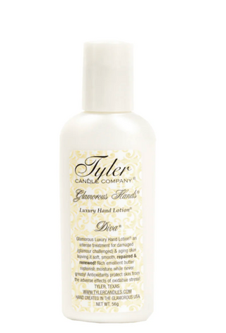 Tyler Candle Company hand lotion bottle on a white background