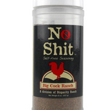 Spice container labeled 'No Shit Big Cock Ranch' on a white background