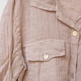 MADE IN ITALY LINEN FRAY EDGE JACKET 2233