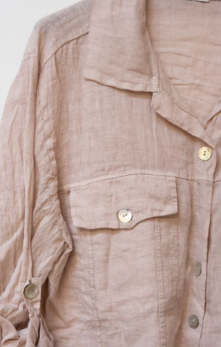 MADE IN ITALY LINEN FRAY EDGE JACKET 2233
