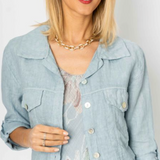 MADE IN ITALY LINEN FRAY EDGE JACKET 2233