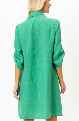 MADE IN ITALY LINEN COLLAR DRESS 7024