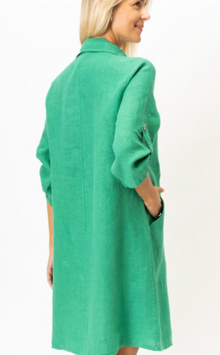 MADE IN ITALY LINEN COLLAR DRESS 7024