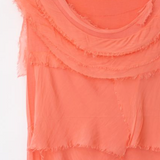 MADE IN ITALY SILK RUFFLE DRESS, LONG 2031