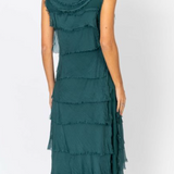 MADE IN ITALY SILK RUFFLE DRESS, LONG 2031