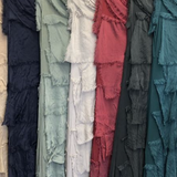 MADE IN ITALY SILK RUFFLE DRESS, LONG 2031