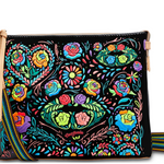 Embroidered downtown consuela bag with strap
