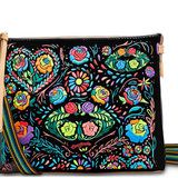 Embroidered downtown consuela bag with strap
