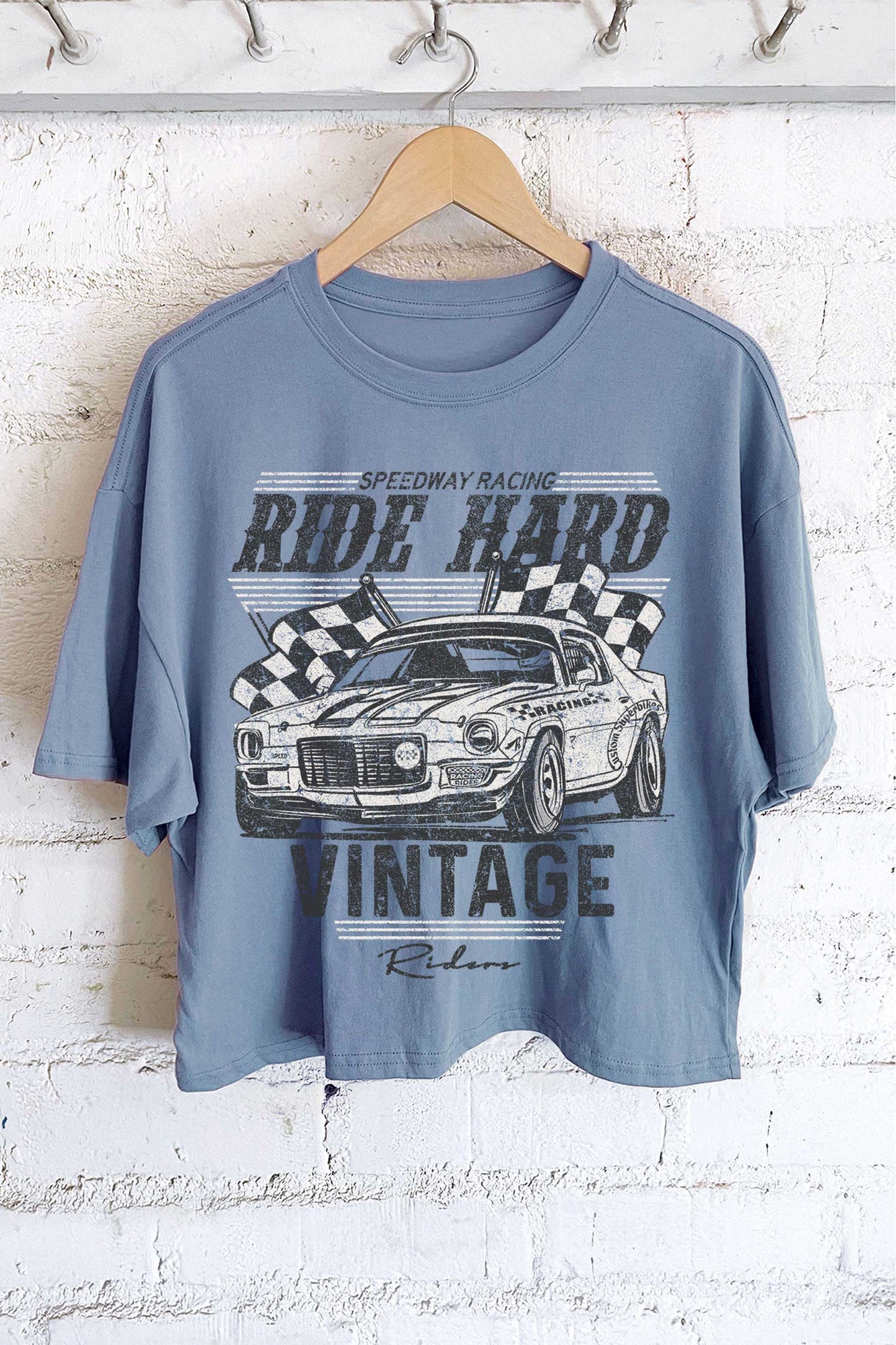 RIDE HARD LONG CROP TOP: STONE