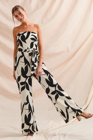 CHARLEIGH JUMPSUIT in CREAM/BLACK 8390