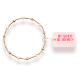 June Pearl + Gold Alternating Bracelet: Standard 6.75 inch