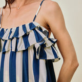 ELLA STRIPED DRESS in NAVY 7694