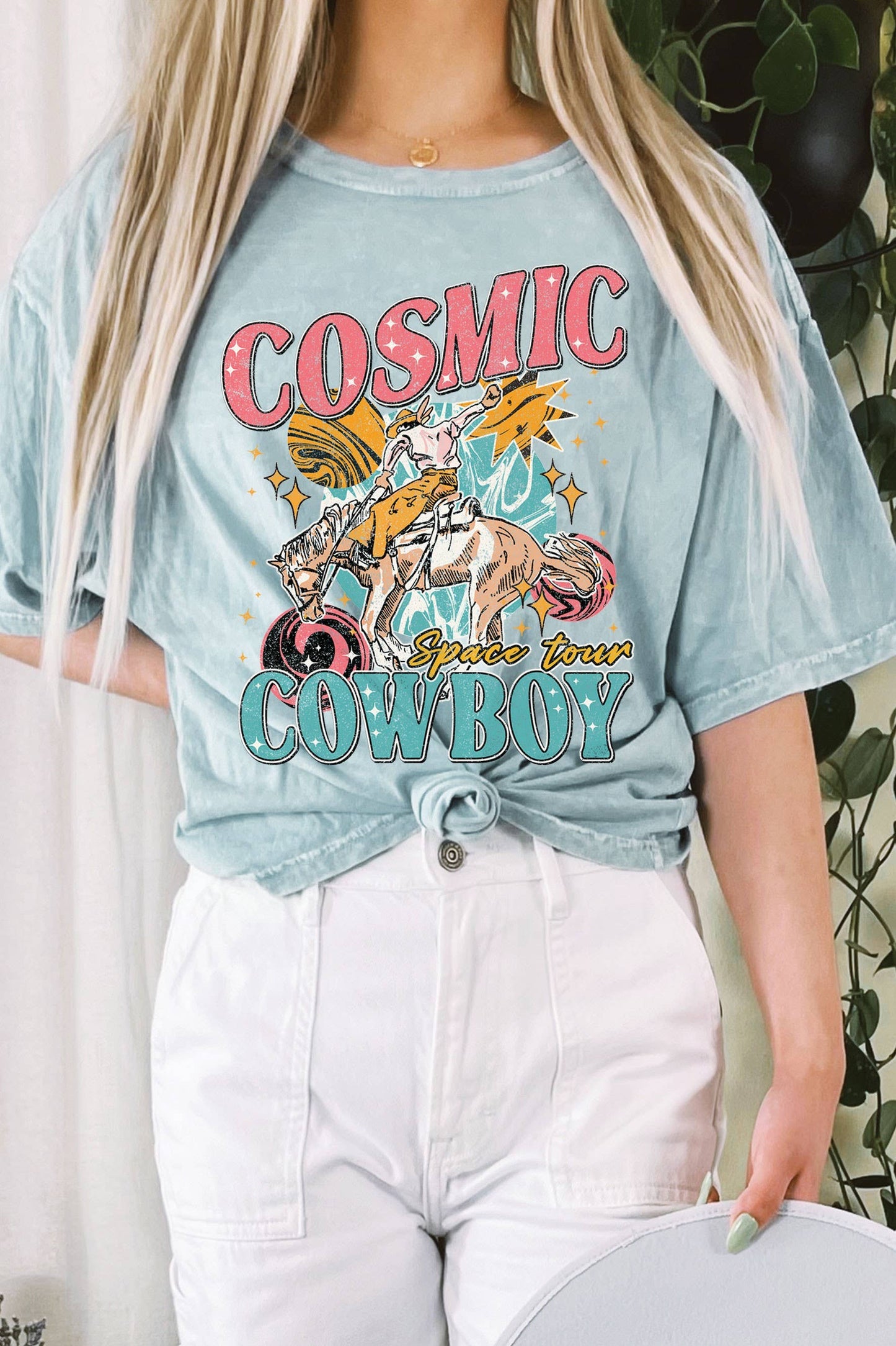 COSMIC COWBOY LONG CROP TOP : COCOA