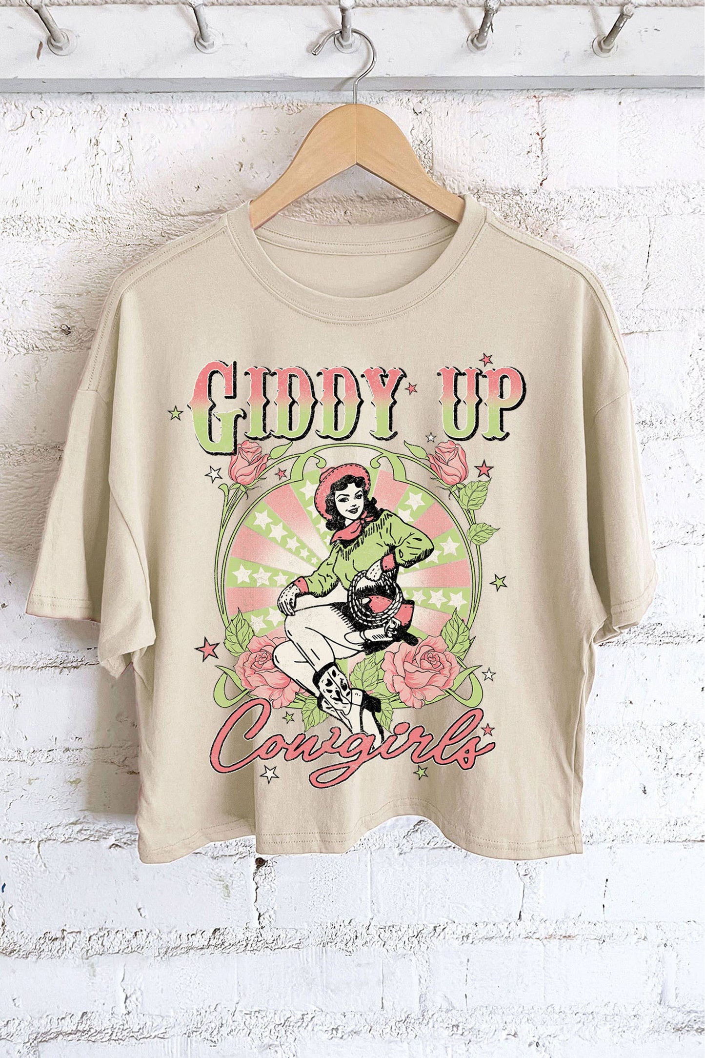 GIDDY UP LONG CROP TOP: Dusty mint