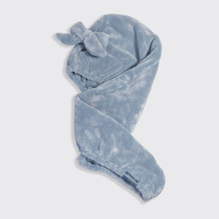 Microfiber Hair Towel with Bow - Blue
