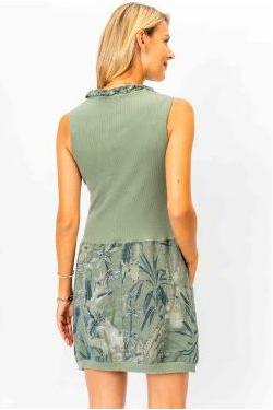 MADE IN ITALY LINEN BALLOON W/RUFFLE DRESS 3131